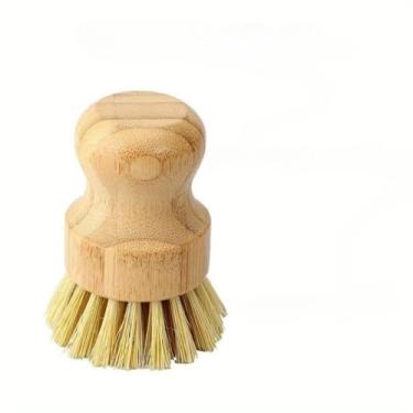 Imagem de 2 peças/conjunto de escovas de bambu, saboneteira, cozinha, madeira, escova de limpeza para lavar louça, panela de ferro fundido