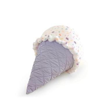 Imagem de FEEZUSH Almofada de pelúcia de sorvete, pelúcia de sorvete, travesseiro de pelúcia para alimentos, presente de decoração de casa para crianças e adultos (roxo claro)