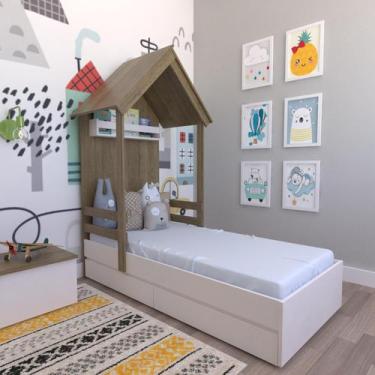 Imagem de Cama Infantil Lara com Gavetas 157cm X 153cm - Bramov Móveis