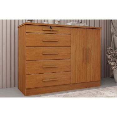 Imagem de Cômoda Juvenil Istambul C- 2 Portas E 5 Gavetas Cinamomo - Tcil Móveis