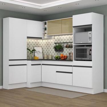 Imagem de Armário De Cozinha Completa De Canto Branco/preto - MULTIMOVEIS