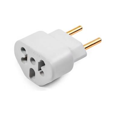 Imagem de Adaptador Universal de Tomada, Branco, 4 Saídas, Pino Chato 10A/20A, Entrada Universal, Corrente Alternada, 100g