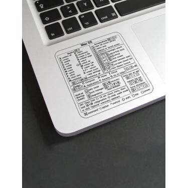 Imagem de Adesivo de teclado Mac OS, vinil não residual, compatível com atalhos de teclado MacBook Pro/Air de 13 a 16 polegadas (transparente com texto preto, 1 peça)