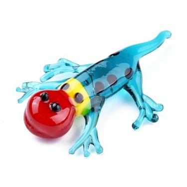 Imagem de Ornazy 20 peças de estatuetas de lagarto de vidro colorido artesanais ornamentos de arte animal para decoração de casa artesanato de presente