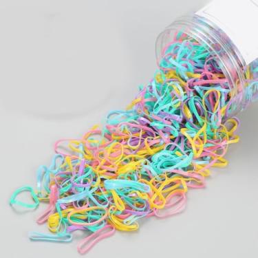 Imagem de 500 peças de prendedores de cabelo coloridos para rabo de cavalo para cabelos finos e pequenos elásticos femininos em espiral
