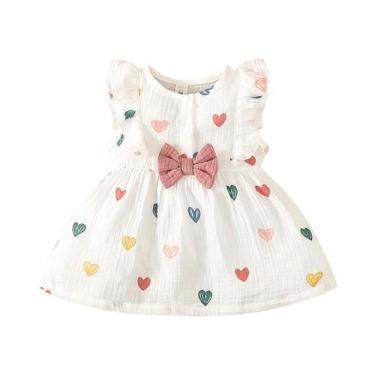 Imagem de Conjunto De Roupas De Verão Para Bebê Menina Recém-Nascida Vestido Sem