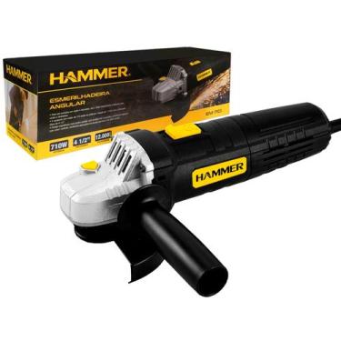 Imagem de Esmerilhadeira Angular Hammer Em-710-1 Preta 710 W 110 V - AULIK COMER