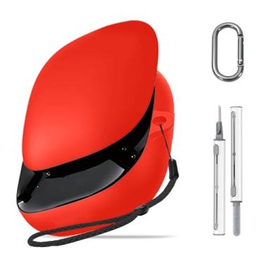 Imagem de HUKWIMO Capa de silicone para Anker Soundcore Liberty 5 com cordão de chaveiro e kit de limpeza, à prova de choque/à prova d'água/à prova de poeira, resistente a arranhões, carregável sem remoção