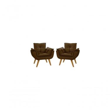 Imagem de Kit 02 Poltronas Decorativas Opala Suede Rosa Bebê