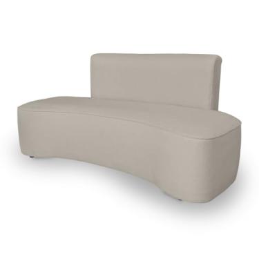 Imagem de Sofá Orgânico Curvo Feijão Sala Elegante 3 Lugares Recepção - Cor:Bege