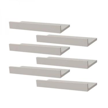 Imagem de Kit 6 Prateleiras Porta Quadros 40 x 10cm Branca