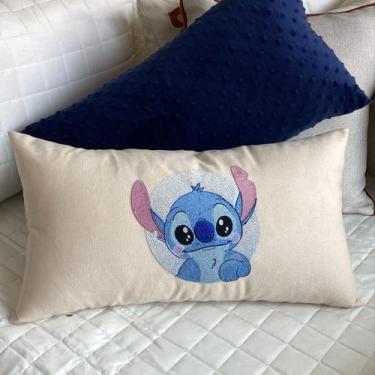Imagem de Almofada Baguete 50 Cm X 30 Bordada Com Enchimento Stitch - Casa das C