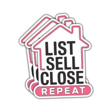 Imagem de (3 peças - 7,6 cm) adesivos de repetição da lista de vendas, decalques de vinil imobiliários engraçados presentes para agentes, corretores, compradores de casa, vendedores, para laptop, garrafa de
