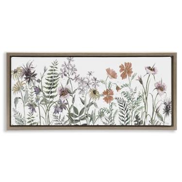 Imagem de Stupell Industries Arte de parede em tela flutuante com moldura preta Lush Summer Botanicals, design de Cindy Jacobs, 28 x 63 cm