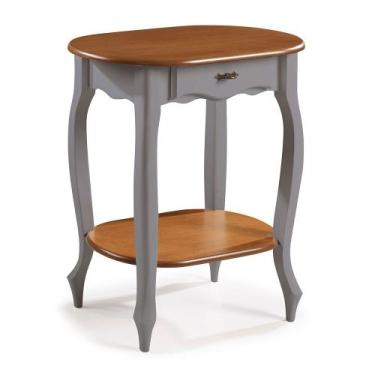 Imagem de Aparador Oval com 1 Gaveta e Prateleira 1034 Linz Móveis - Imbuia Glaz