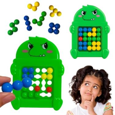 Imagem de Brinquedo Jogo Desafio do Dino – Puzzle Educativo de Encaixe com Bolinhas Coloridas – Estimula Coordenação Motora, Raciocínio Lógico e Concentração – Brinquedo Infantil Anti Telas 4 5 6 7 8 anos