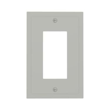 Imagem de Wmhusu Capas de tomada cinza claro 1 placa de parede de balancim único capa decorativa para interruptor de luz GFCI receptáculo placa elétrica para sensor de movimento regulador USB