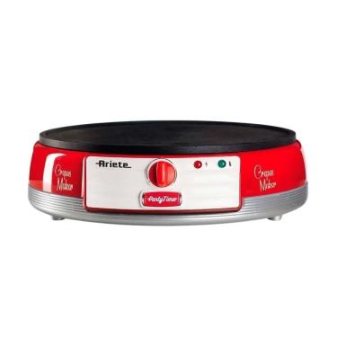 Imagem de Máquina De Crepe Elétrica Ariete Party Time Retrô Vermelha 1100w - Antiaderente E Compacta 220V