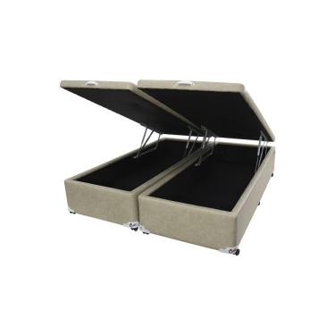 Imagem de Cama Box Baú Castor King Premium Kansas Bege 180x200x35cm
