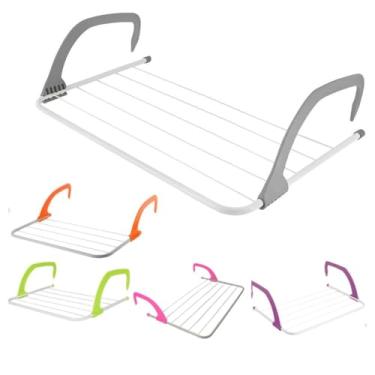 Imagem de Varal Portátil Dobrável Ajustável para Janela Varanda e Porta – Ideal para Apartamento