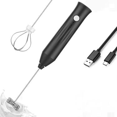 Imagem de Mini Mixer Misturador Elétrico Portátil, Batedor Recarregável USB para Café, Bebidas, Ovos e Shakes, Design Compacto com Batedor Fouet