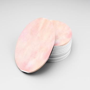 Imagem de Porta Copos Com Ilustração Personalizada Soft Watercolor Texture Peach And Pink Tones 10.5x10.5cm