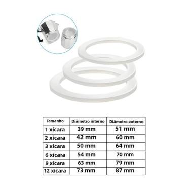 Imagem de Conjunto De Anéis De Borracha Flexíveis Para Cafeteira Bialetti Moka, 