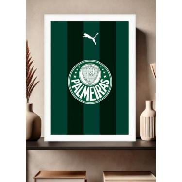 Imagem de Quadro Palmeiras 2023 Puma com Vidro e Moldura Branca Tamanho:21cm x 3