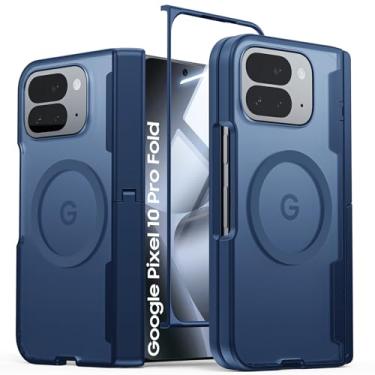 Imagem de Vividarm Capa dobrável para Google Pixel 10 Pro compatível com MagSafe, [suporte oculto] [protetor de tela frontal] [proteção de dobradiça] Capa magnética à prova de choque de grau militar para Pixel