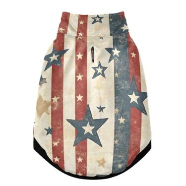 Imagem de SEHANY Casaco de cachorro com bandeira americana para cães pequenos, superquente, à prova de vento, jaqueta macia e aconchegante para animais de estimação, moletom para clima frio na neve com furo de
