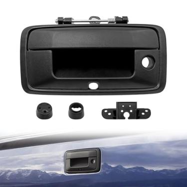 Imagem de Alça de porta traseira com orifício para câmera de backup e fechadura - Compatível com Chevy Silverado 1500/2500/3500 2014-2019, GMC Sierra, Colorado - Substitui OEM 23448681, 23457650, 84016231