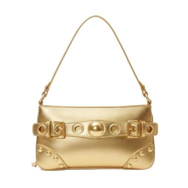 Imagem de Bolsa Feminina Luxuosa Couro Sintético Moderna Reveillon, Passeio, Moda Original ALWY (Dourado)