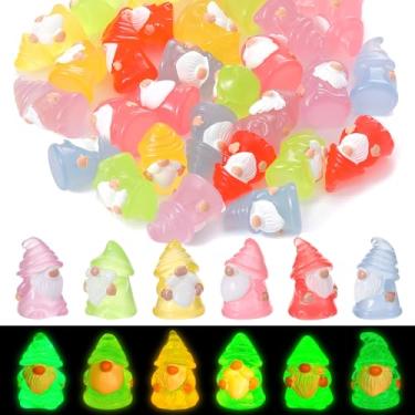 Imagem de GGSTDDUP 30 Pcs Mini Gnomes Figurines Luminous Mini Resin Gnomes 6 Colors Tiny Gnome Figurines Resin Figures Miniature Figurines for Garden Landscape Dollhouse Patio Yard Lawn Potted Decor
