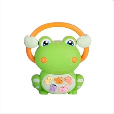 Imagem de Piano Musical Infantil Sapinho Interativo, 3 Modos, Sons e Melodias, Verde, 13,5 x 12,8 x 5,5 cm