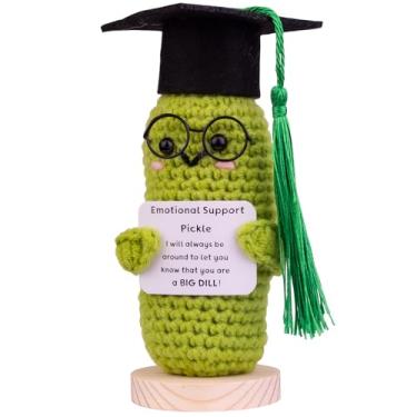 Imagem de CoFuBcad 2025 Graduation Gift Emotional Support Cucumber Graduation Cap Gift, Cute Knit...