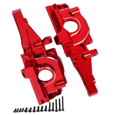 Imagem de hopsupRC Aluminum Rear Bulkhead Gearbox Upgrades for 1/16 Mini E-Revo Slash Summit RC Car,Alloy Rear Transmission Case Hops Up,Red