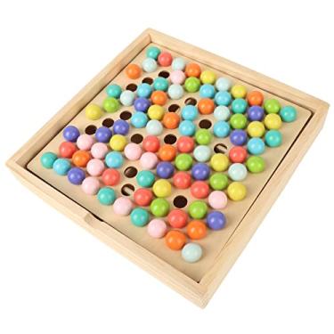 Imagem de GOWENIC Jogo de Tabuleiro de Madeira, Brinquedo Educacional de Combinação de Cores para Crianças, Exercícios de Movimentos Manuais para Meninos e Meninas, Material de Basswood