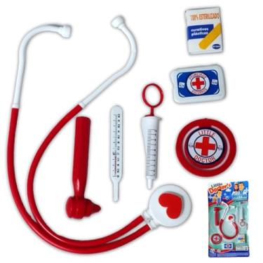 Imagem de Kit Medico Doutor Brinquedo Infantil Estetoscópio Didático (1 kit medico)