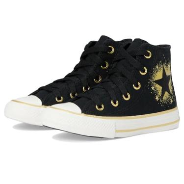 Imagem de Converse Tênis masculino Chuck Taylor All Star (criança pequena), Preto/Ouro/Branco, 15