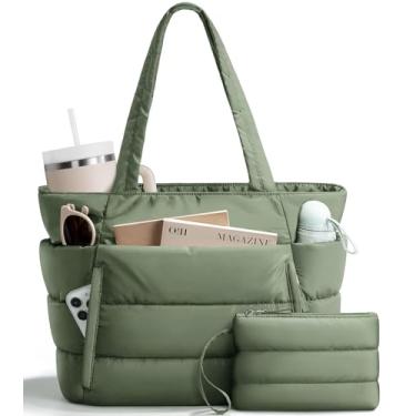 Imagem de Bolsa de ombro acolchoada para professores e enfermeiras para escola, viagem, academia, Verde sálvia