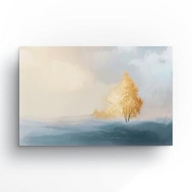 Imagem de quadro minimalista arvore laranja 60x40 decoracao parede arte moderna impressao em tela elegante