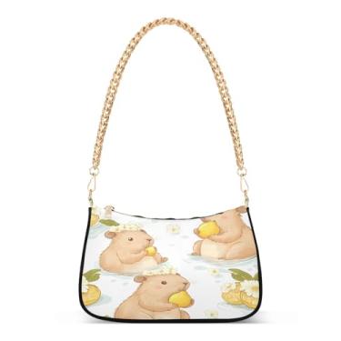 Imagem de CEBUGI Bolsas transversais femininas bolsa de ombro lindas bolsas capivara elegante bolsa clutch com alça de corrente