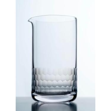 Imagem de Copo de mistura para coquetéis – Jarro misturador de barra martelada em favo de mel para bebidas agitadas – sem costura e feito à mão de vidro de cristal, 680 g