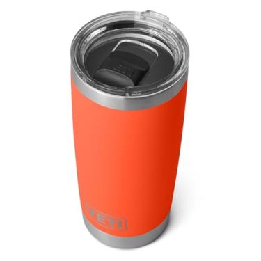 Imagem de Copo térmico YETI Rambler de 590 ml, aço inoxidável, isolamento a vácuo, com tampa MagSlider, laranja Papaya