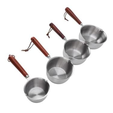 Imagem de GLOGLOW 4 Pces Despeje óleo Pote Pequeno, Pote de Molho Pequeno de Aço Inoxidável Profissional Com Alça de Madeira, para Cozinhar Cozinha