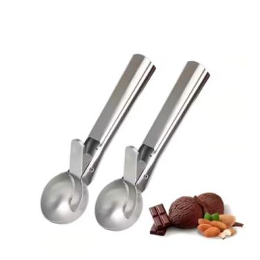 Imagem de Colher de Sorvete em Aço Inoxidável com Ejetor Profissional, 2 Unidades