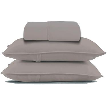 Imagem de Jogo de Cama Casal Liso Malha 100% Algodão Com Elástico Cor:Bege