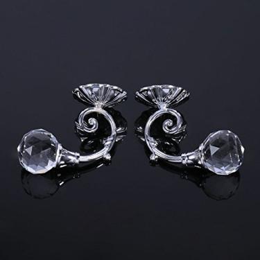 Imagem de Generic Suporte de Cortina de Vidro de Cristal de Metal Elegante Ganchos de Amarração para Decoração de Casa, Suporte de Cabide de Janela de Parede de 2 Pacotes 4 Cores, Decoração de Quarto de Sala