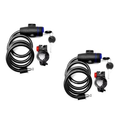 Imagem de Cadeado Trava com Cabo de Aço - Antifurto - Trava para Bike, Moto - Alta Segurança (2)