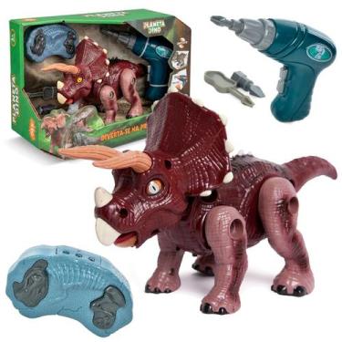 Imagem de Dino Ferramenta Brinquedo Educativo Monta E Desmonta Dinossauro De Con